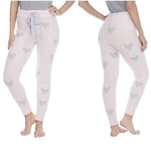 Honeydew Women's Fleece Plush Heart Chenille Loungewear Pajama Pants Pink Gray